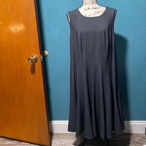 Calvin Klein Sleeveless nicely lined with pleats Dress 18W- dark gray in color